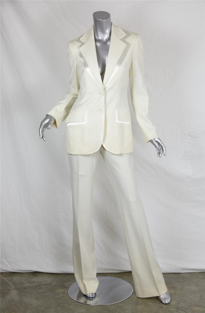 cream satin suit