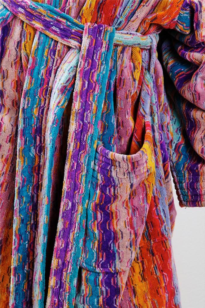 MISSONI Womens Colorful Soft Terry Cotton Long Sleeve Full Length Bath