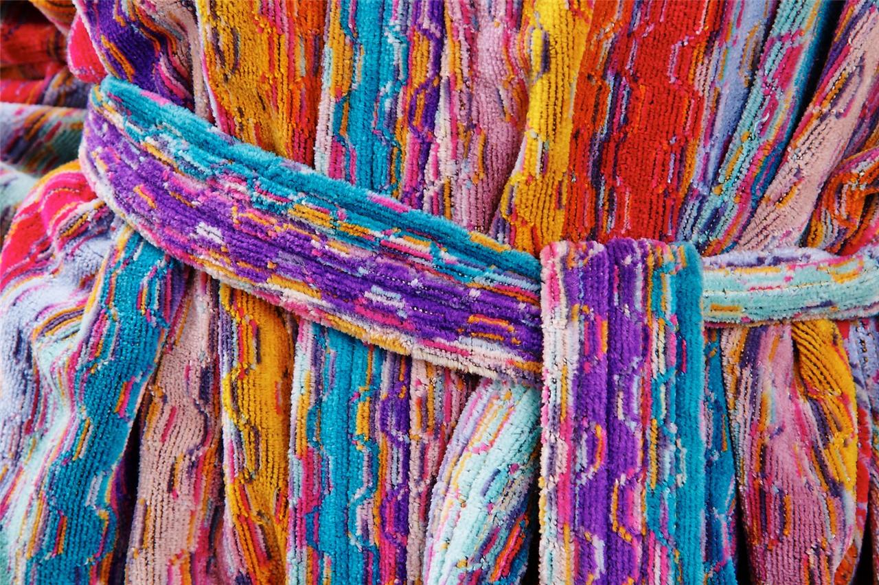 MISSONI Womens Colorful Soft Terry Cotton Long Sleeve Full Length Bath