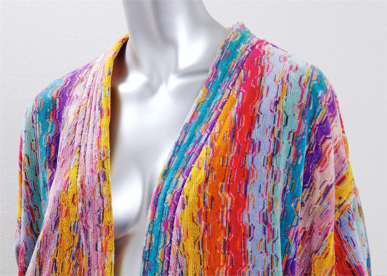 MISSONI Womens Colorful Soft Terry Cotton Long Sleeve Full Length Bath