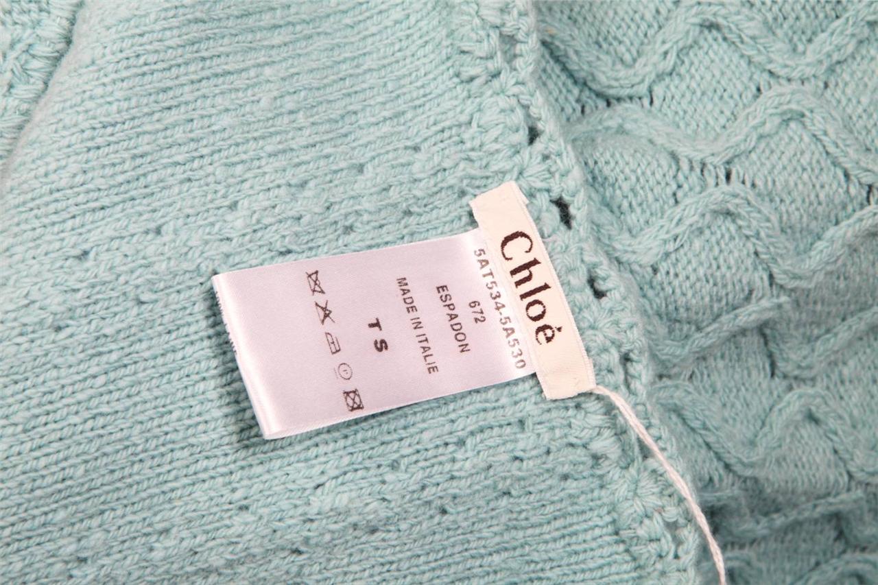 CHLOE Womens Aqua Knit Pattern Scoop Neck Fitted Sweater ...