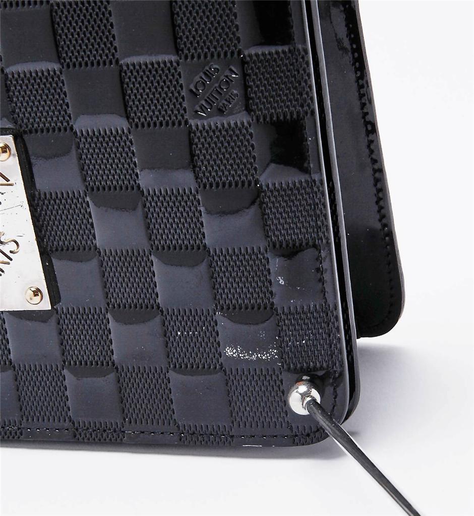 LOUIS VUITTON Black Patent Leather Shoulder Bag Handbag Tote Purse VINTAGE | eBay
