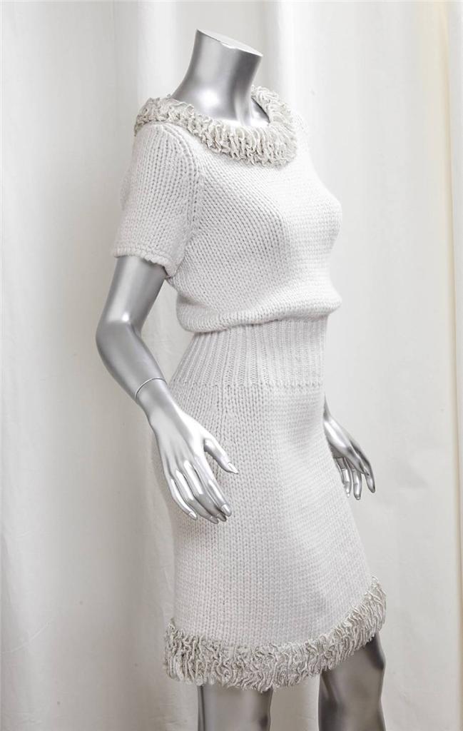 chanel white knit dress
