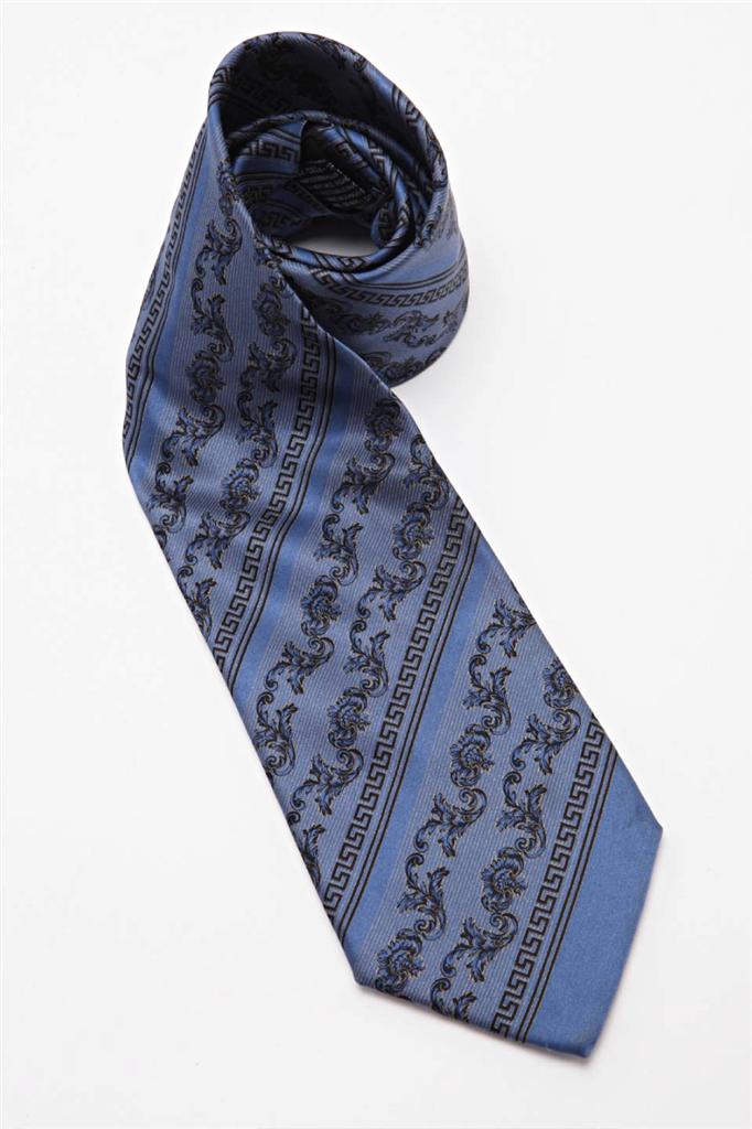 Gianni Versace Mens Classic Navy Blue Silk S
