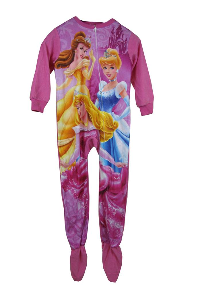 J12 Disney Princess Girls Size 7 8 Footed Onesie Fleecy Pyjamas
