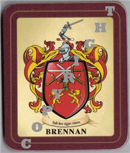 coasters crest heraldic brennan irish arms coat sets family