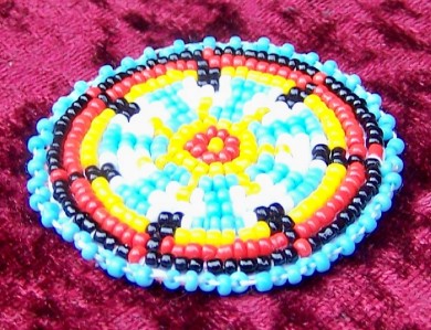 Native+American+Beaded+Rosette+Patterns Details about "EAGLE FEATHERS BLUE" NATIVE AMERICAN BEADED ROSETTE