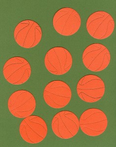 Lot of 12 Sizzix Basketball Die Cuts