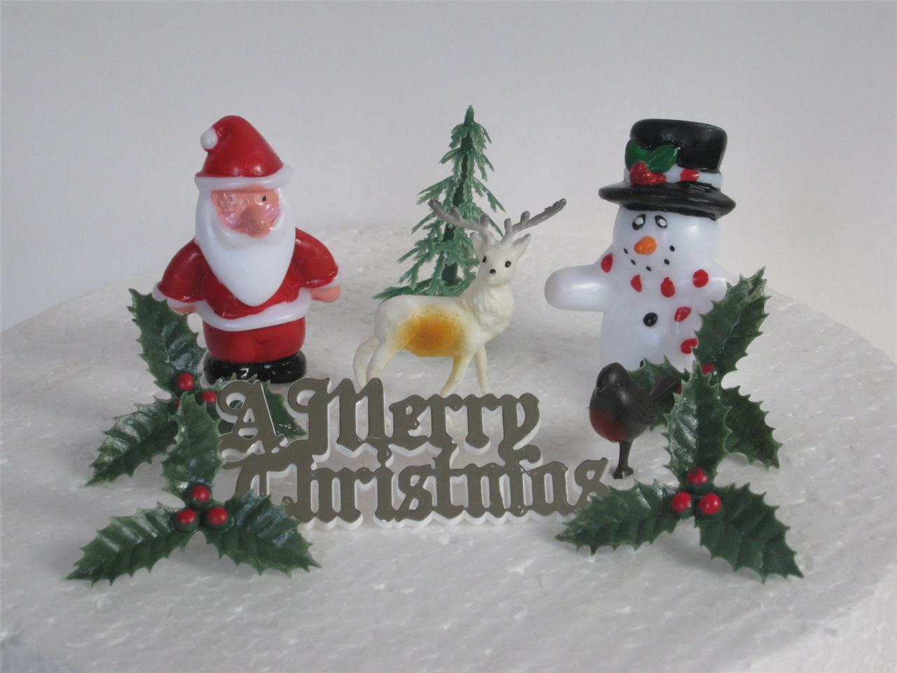christmas traditional delux set of xmas cake decorations christmas traditional delux set of xmas cake decorations