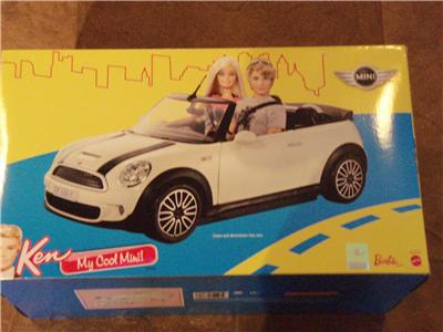 Barbie & Ken MY COOL MINI COOPER + 2 Dolls. Barbie & Ken Doll. White Car. NEW