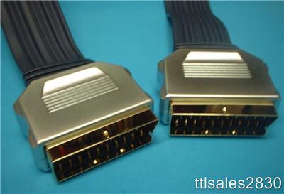 Compare prices and offers HQ Flat Gold Scart Lead 5m Audio Video Cable OFC 5m