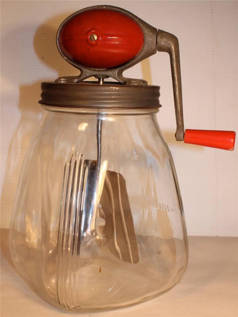 VTG ANTIQUE DAZEY BUTTER CHURN HAND CRANK 4 QUART MODEL Red Top