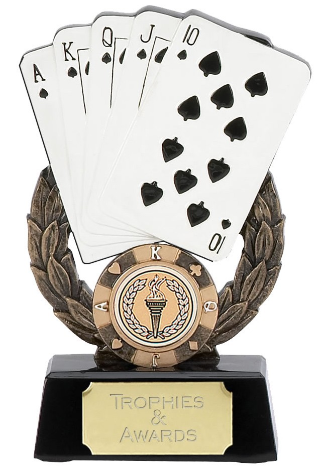 BRIDGE WHIST POKER CARD GAMES TROPHY 5.75" or 7" PRICE INCLUDES YOUR