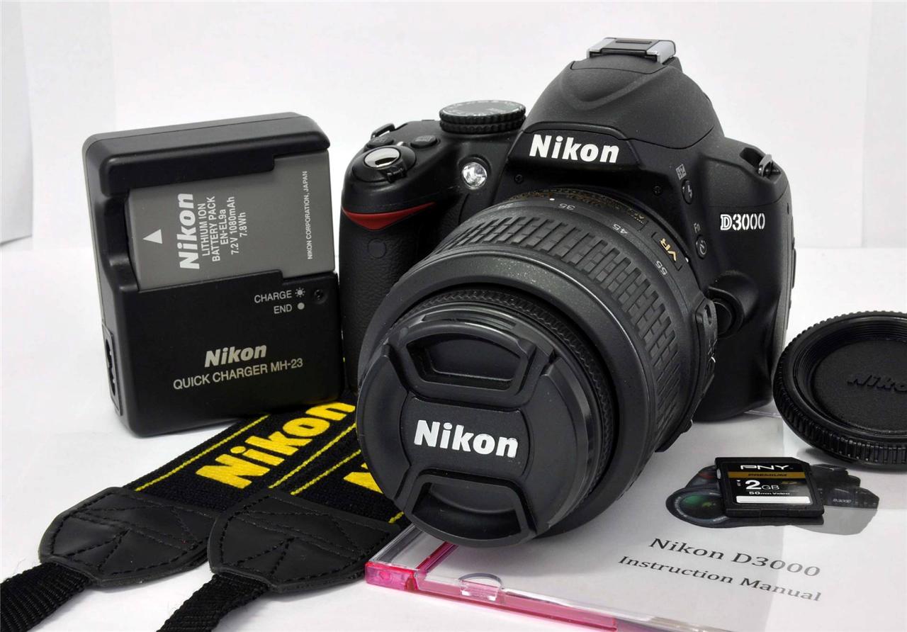 Nikon D3000 10.2 MP Digital DSLR Camera Kit w/AF-S VR 18-55mm 3.5-5.6G