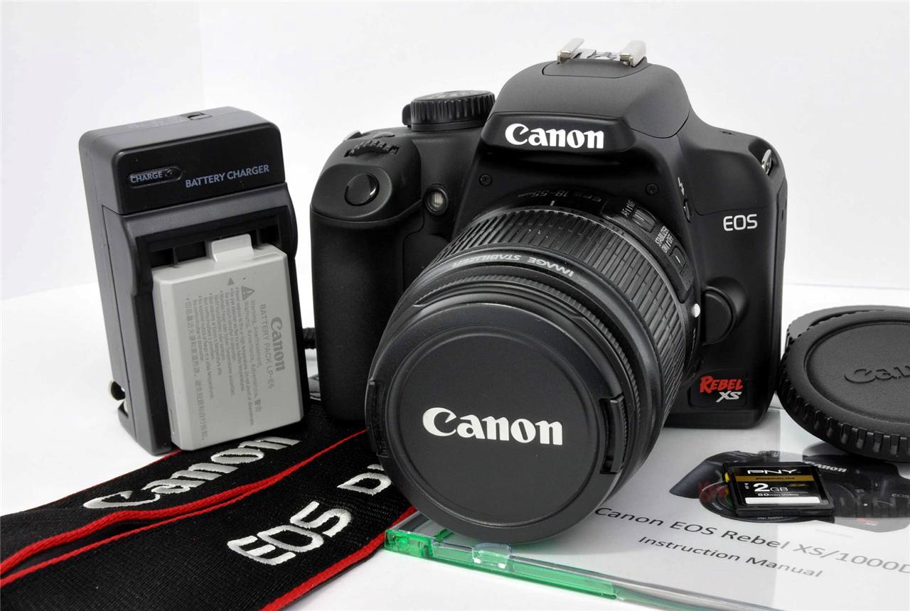 Canon EOS Digital Rebel XS 1000D 10.1 MP DSLR Black Camera Kit w/18