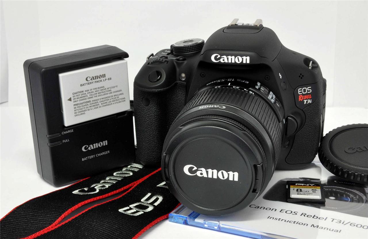 Canon EOS Digital Rebel T3i 600D 18.0 MP DSLR Camera Kit EFS 1855mm