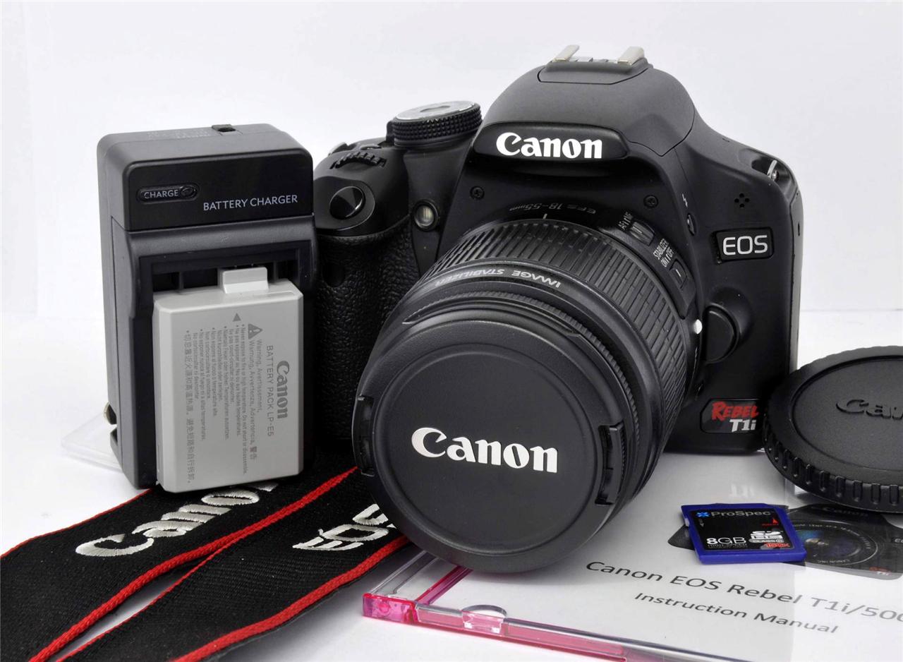 Canon EOS Digital Rebel T1i 500D 15.1 MP DSLR Camera Kit w/EFS 1855mm