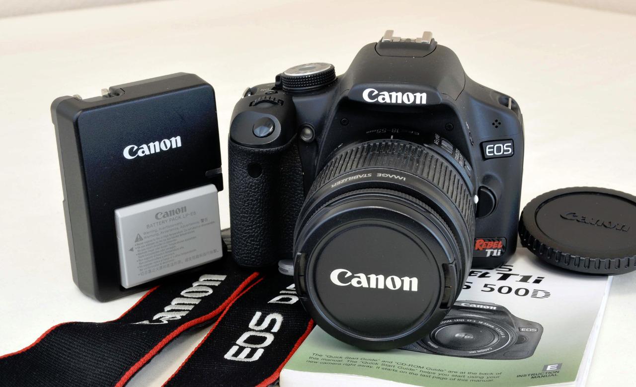 Canon EOS Digital Rebel T1i 500D 15.1 MP DSLR Camera Kit w/EFS 1855mm
