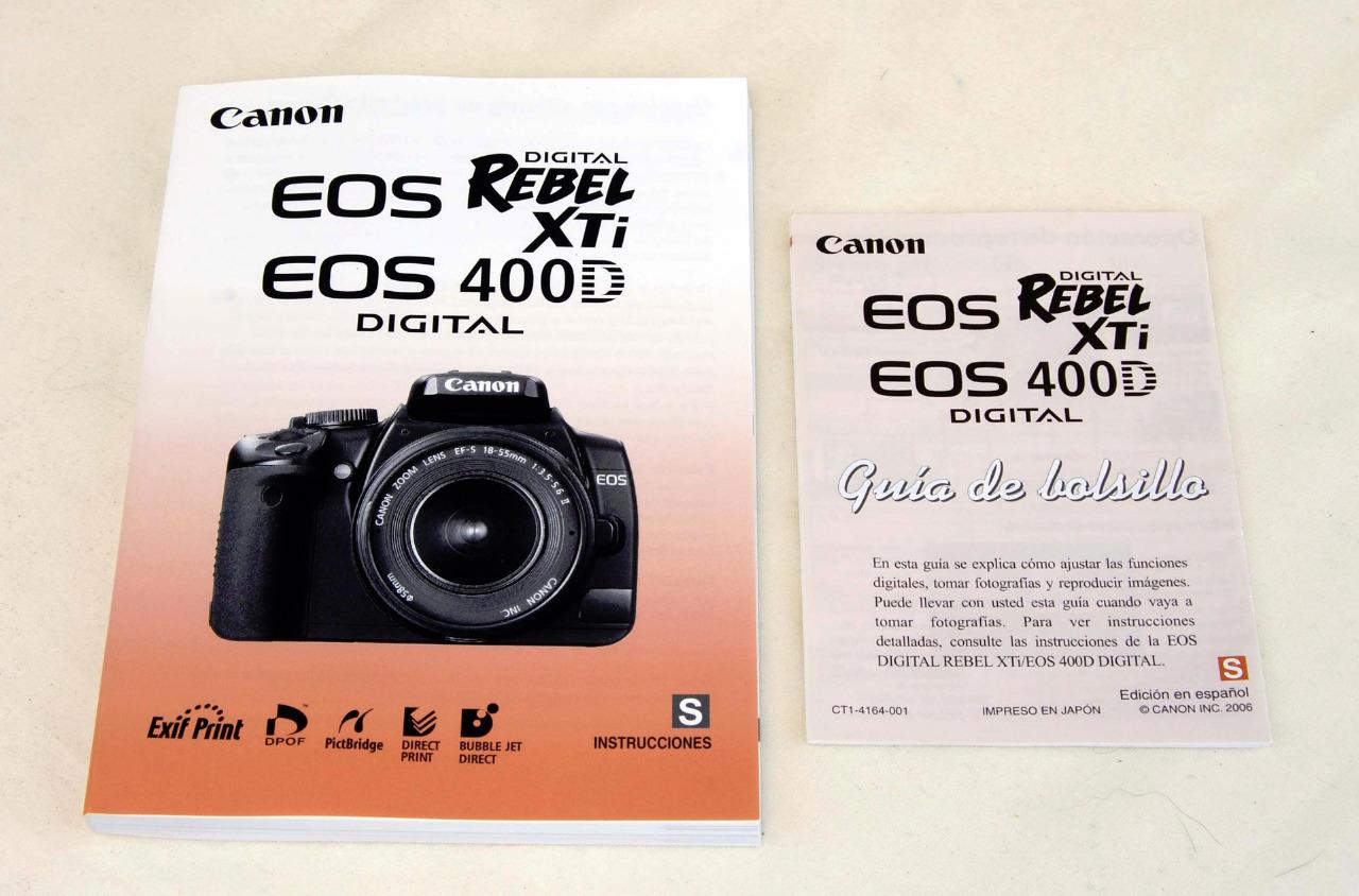 Canon EOS Rebel XTi 400D Español Manual Instrucciones y Guía de