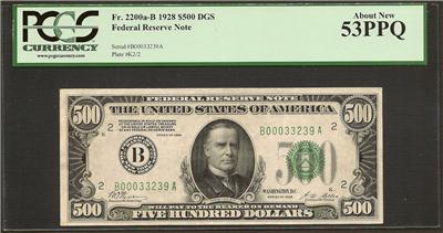 dollar bill pcgs ppq 1928 district note york au