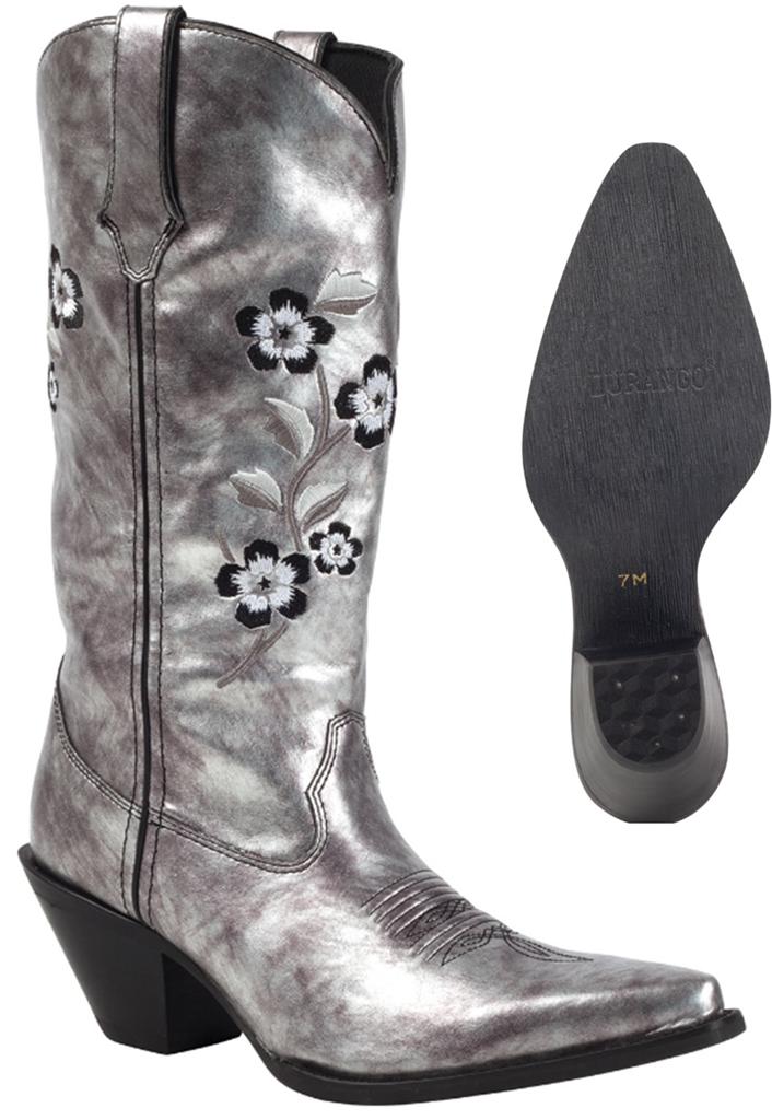 ladies silver cowboy boots