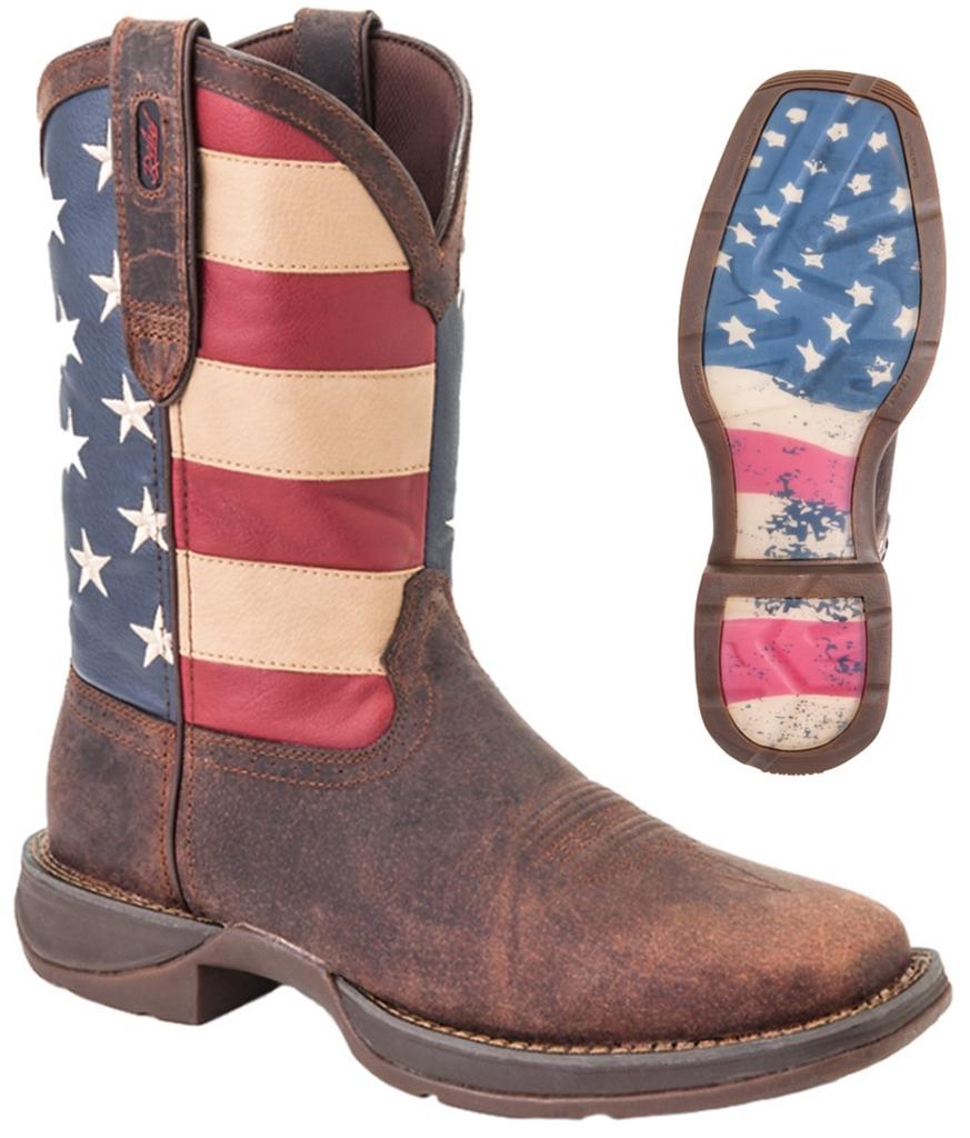 New Durango Men 039 s 11 034 Rebel Flag Leather Steel Toe Western