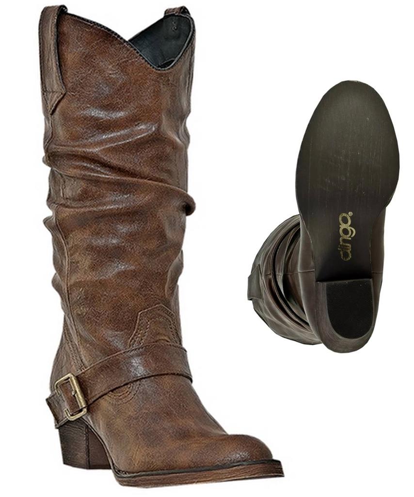 brown slouch riding boots
