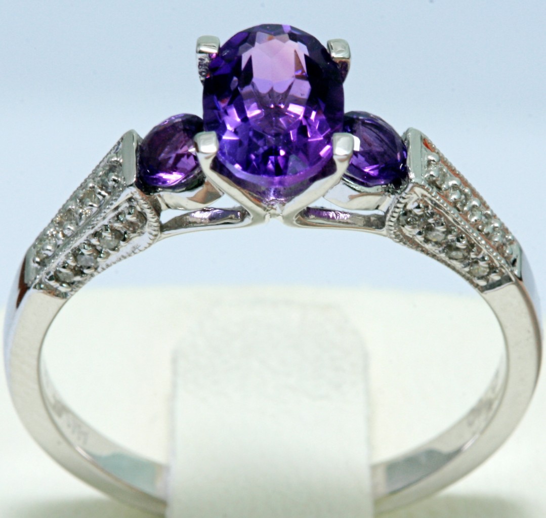 Natural-Amethyst-Diamond-3-Stone-Cathedral-Engagement-Ring-In-18K ...
