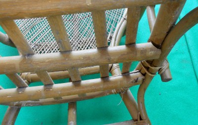 Wicker Patio Chair on Antique Bamboo Wicker Fan Back Patio Chair   Ebay