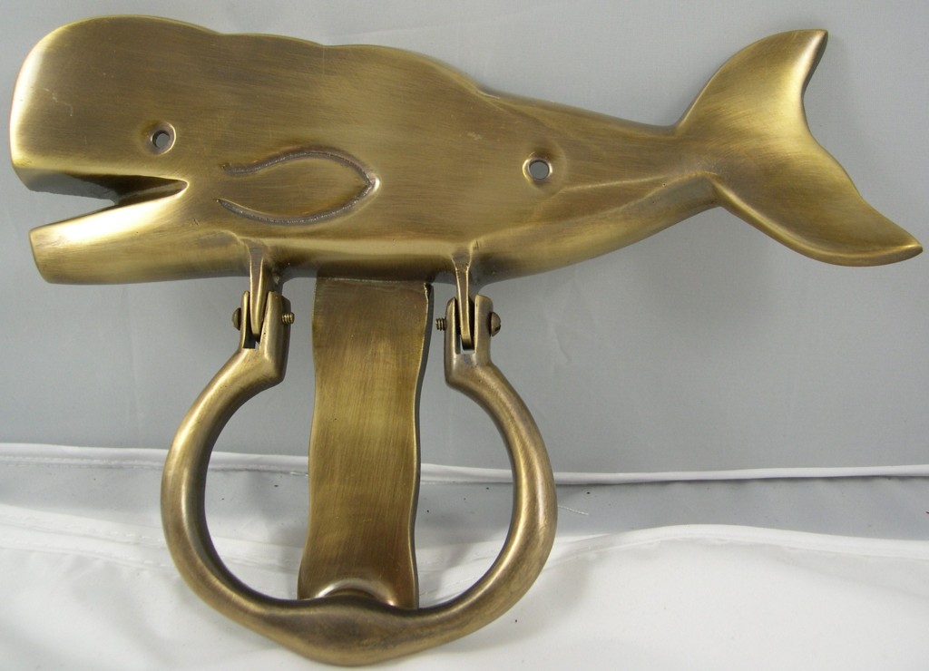 Brass Whale Doorknocker Nautical Home Decor Door Knocker Whales Sea