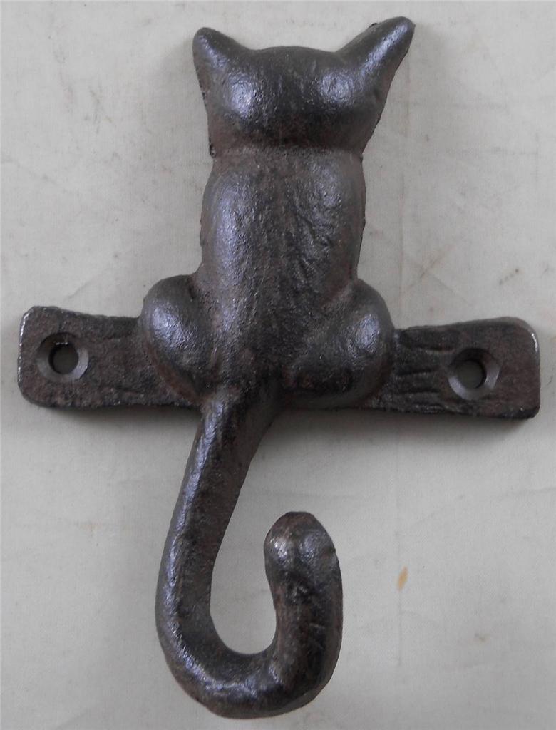 Iron Cat Hook Key Rack Wall Hook Key Clothes Holder Animals Cats Wall