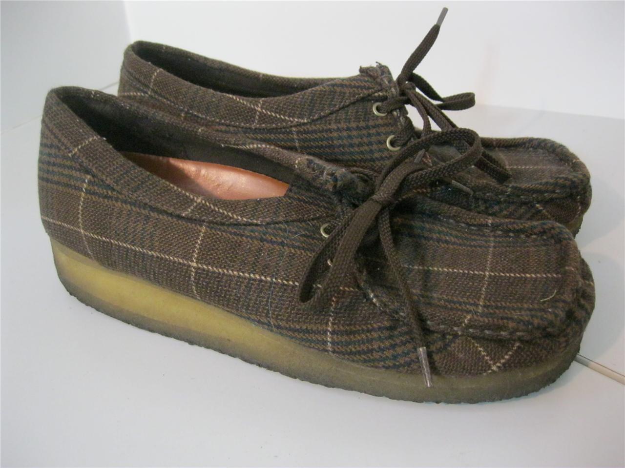 CLARKS ORIGINAL 9 WALLABEE WOMEN SHOES EUC PLAID GUM CREPE