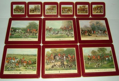 Fox Hunting Design Table Mats Placemats Coasters Clover Leaf On