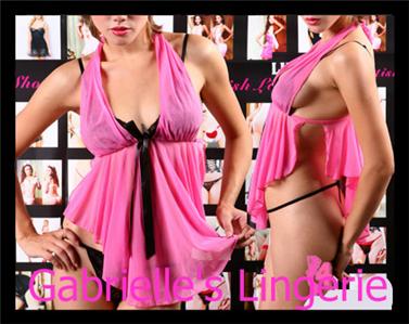 Sexy Hot Pink Valentine's Valentine Day Sheer Mesh Black Ribbon Lace ...
