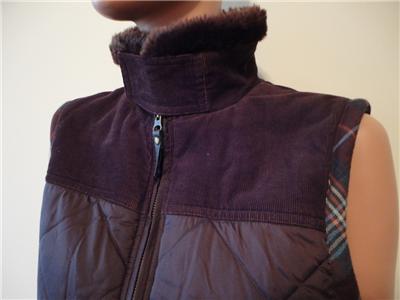 Cabi Clothing Sizes on Cabi Brown Quilted Corduroy Plaid Winter Ski Vest Size Medium   Ebay