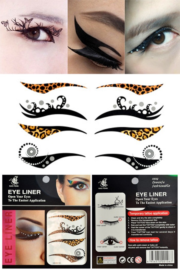 Fancy Dress Temporary Eyes Stickers Tattoos Transferable Eyeshadow Eyeliner