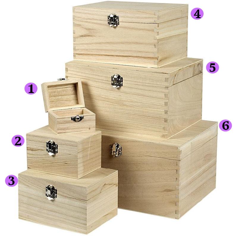 Wooden Treasure Chests Storage Pirate/Boys Decorate Plain Trinket Sizes Box Set eBay