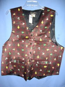 LOONEY TUNES VEST 100% SILK TWEETY TAZ BUGS Size S/M