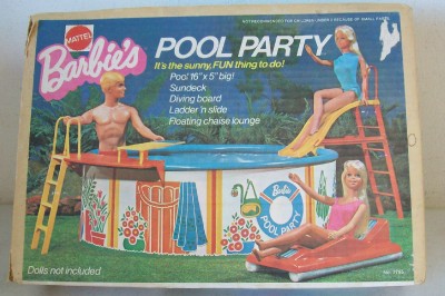 Barbie Doll Early 1970s Swimming Pool Party Set Original Box Complete