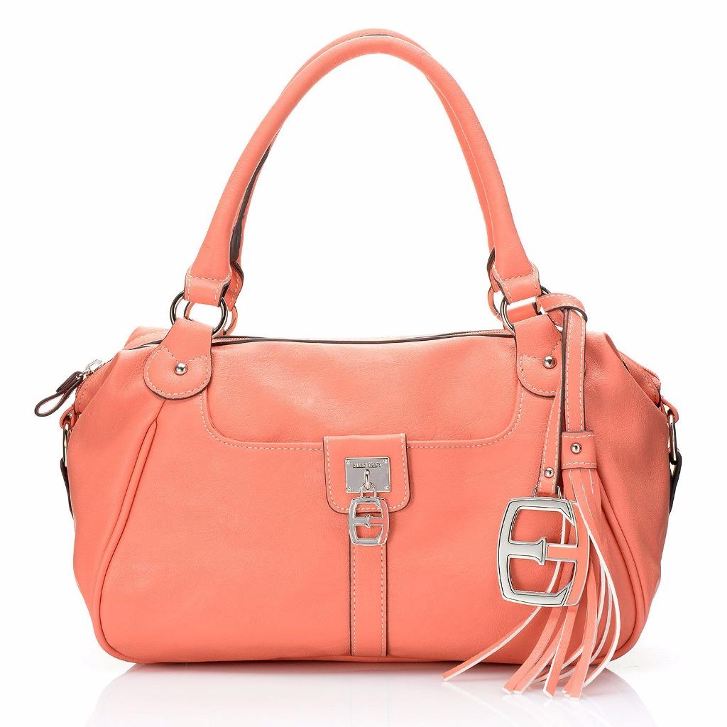 Ellen Tracy Double Handle Zip Top Barrel Satchel NEW, Tori, Purse