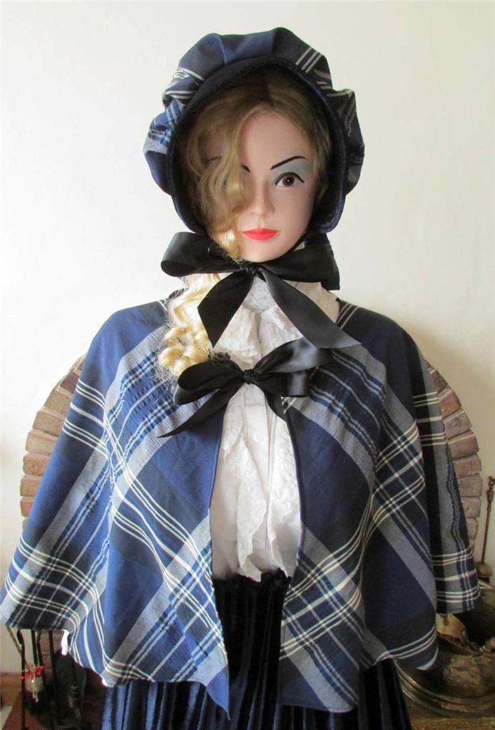 Ladies Christmas Carol Caroler Victorian Dickens Costume Cape Skirt Bonnet Ebay