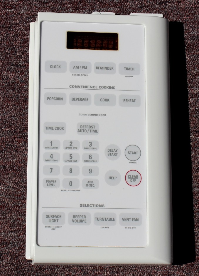 GE SPACEMAKER MICROWAVE CONTROL KEY PANEL ASSEMBLY WB07X10699
