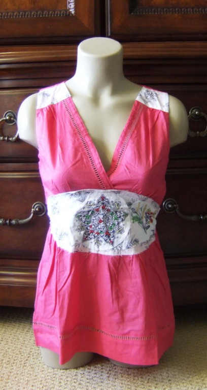 NWT FUSCHIA PINK COTTON SLEEVELESS TUNIC TOP MEDIUM