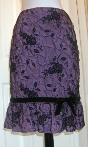NWOT $475.00 MIU MIU PURPLE/BLACK LACE SKIRT/RUFFLE 42