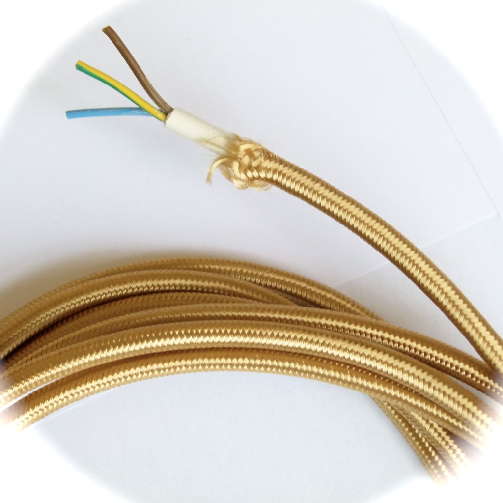 0.75mm Gold, Bronze, silver 3 Core flex, Cable BRAIDED eBay