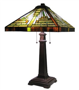 Southwestern Style Table Lamps on Southwestern Mission Style Table Lamp Green Stained Glass Ht 25