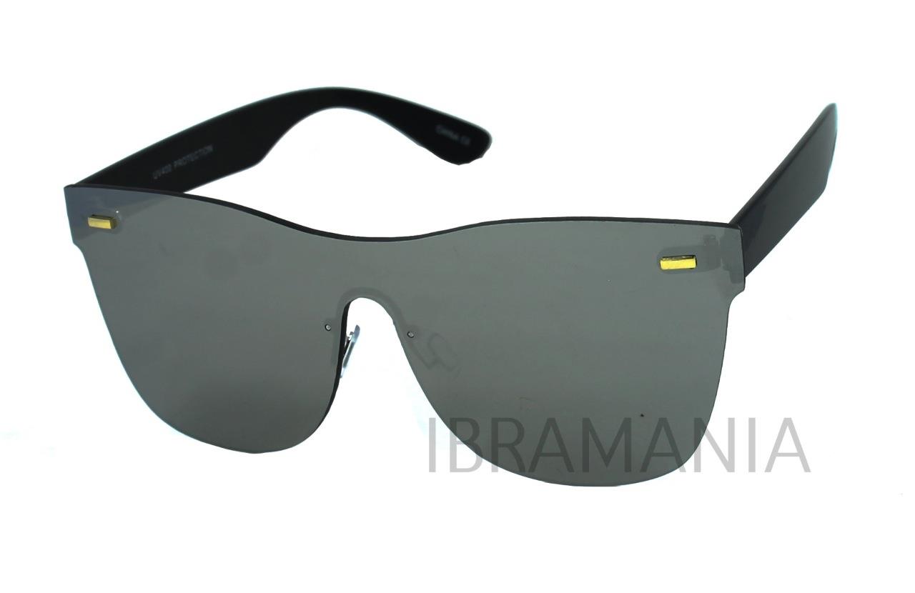 Trendy Reflective Mirrored Lens Flat Rimless Wayfarer ...