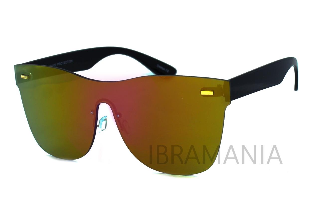 Trendy Reflective Mirrored Lens Flat Rimless Wayfarer Fashion Unisex