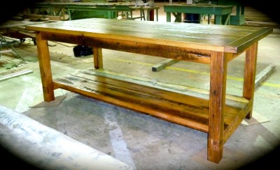 Farmhouse Style Kitchen Table/Island - Antique Reclaimed ...