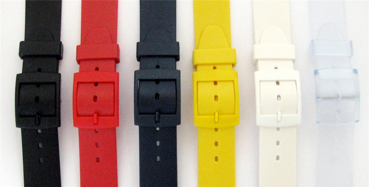 Ремешок для часов 12mm & 17mm Resin Watch Straps Swatch Style Ends Black White Red Yellow Blue etc